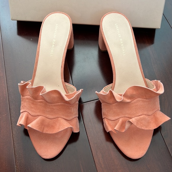 Loeffler Randall Suede Ruffle Embellishment Mules size 10 with original box - Picture 3 of 6